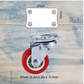 Red Urethane swivel castor wheel -25.4mm wheel