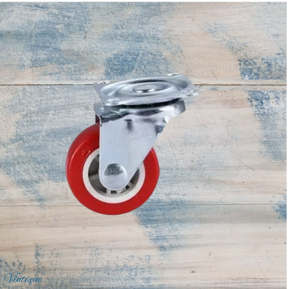 Red Urethane swivel castor wheel -31.7mm wheel