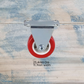 Red Urethane Fixed directional castor wheel -25.4mm wheel