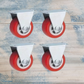 Red Urethane Fixed directional castor wheel -25.4mm wheel