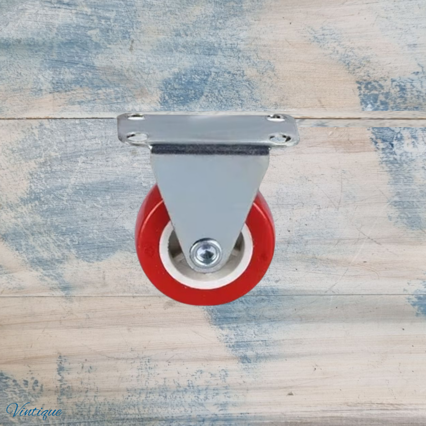 Red Urethane Fixed directional castor wheel -25.4mm wheel