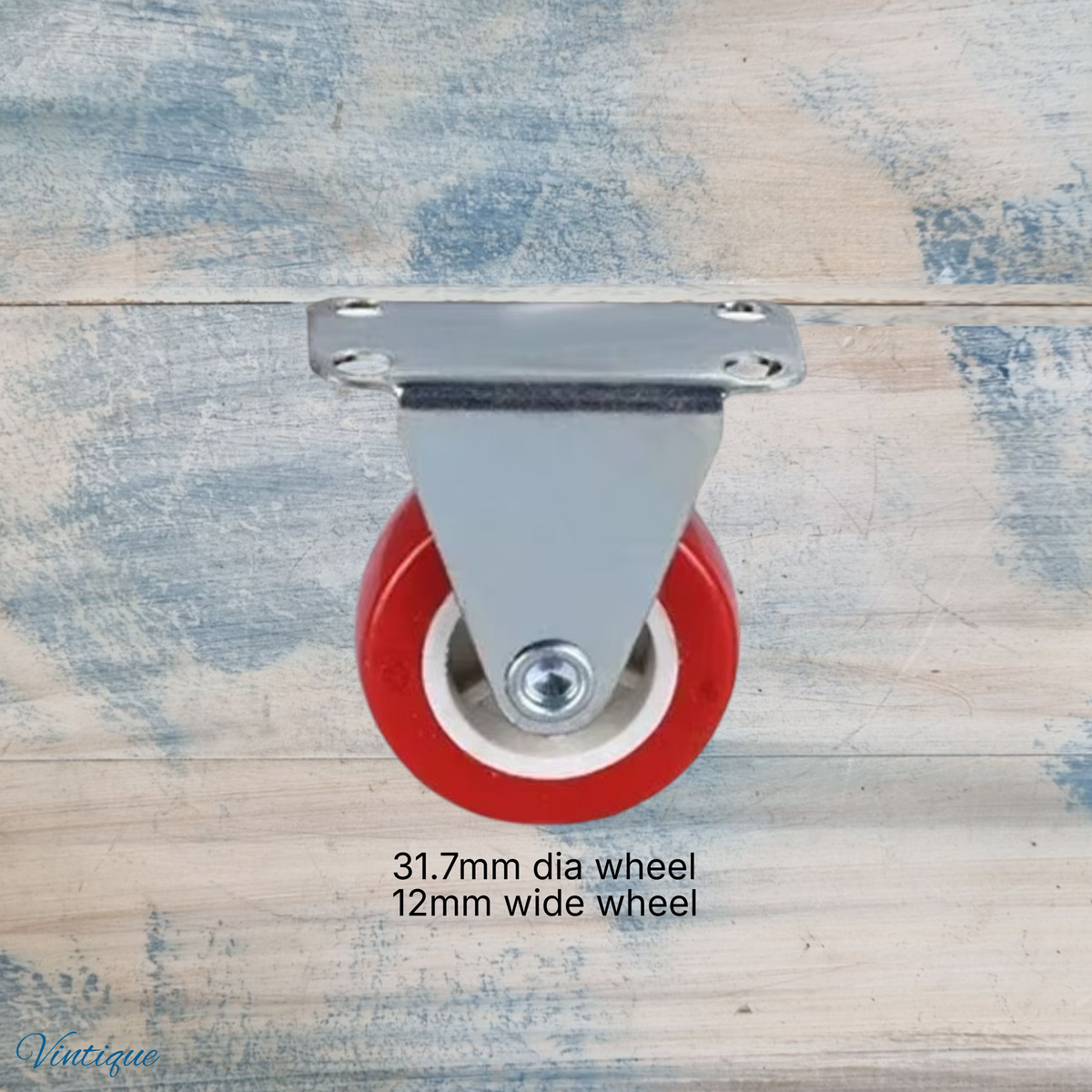 Red Urethane Fixed Directional castor wheel -31.7mm wheel