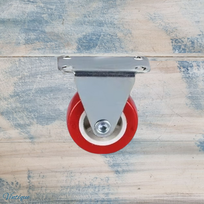 Red Urethane Fixed Directional castor wheel -38mm wheel