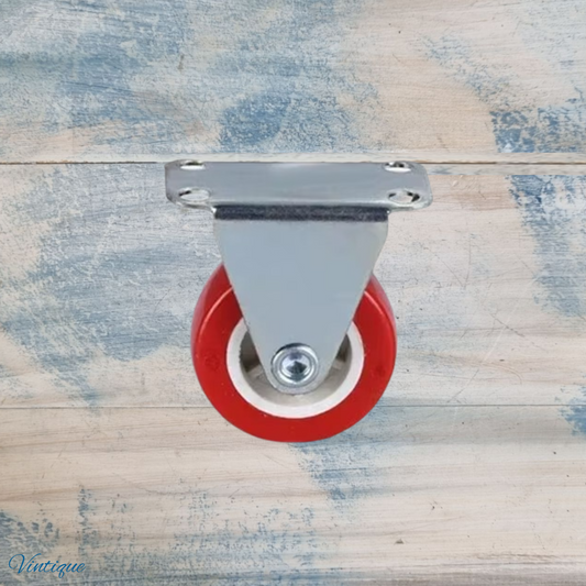 Red Urethane Fixed Directional castor wheel -38mm wheel