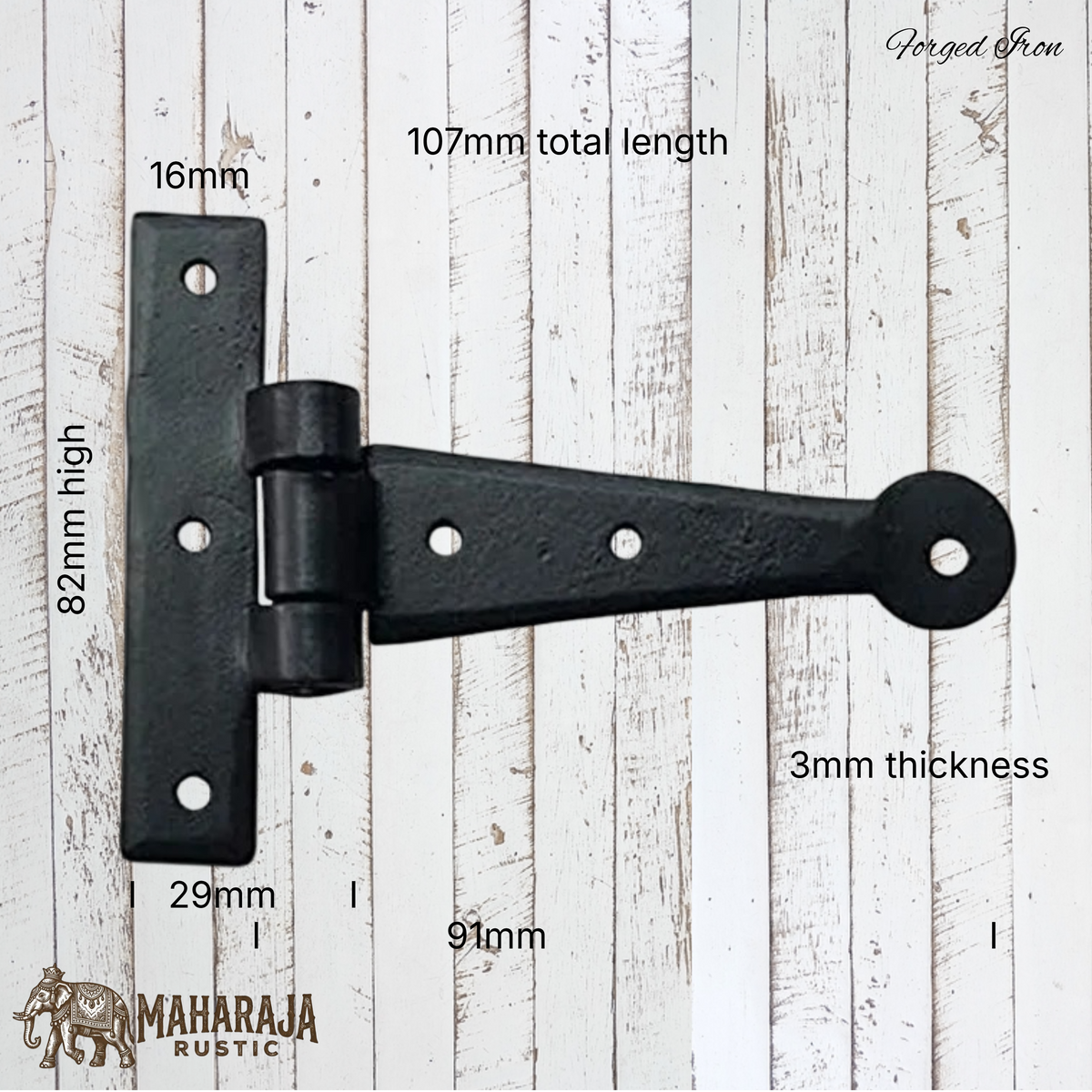 Antique Iron Hand Forged Cabinet T Hinge 107mm (MAJ-882)