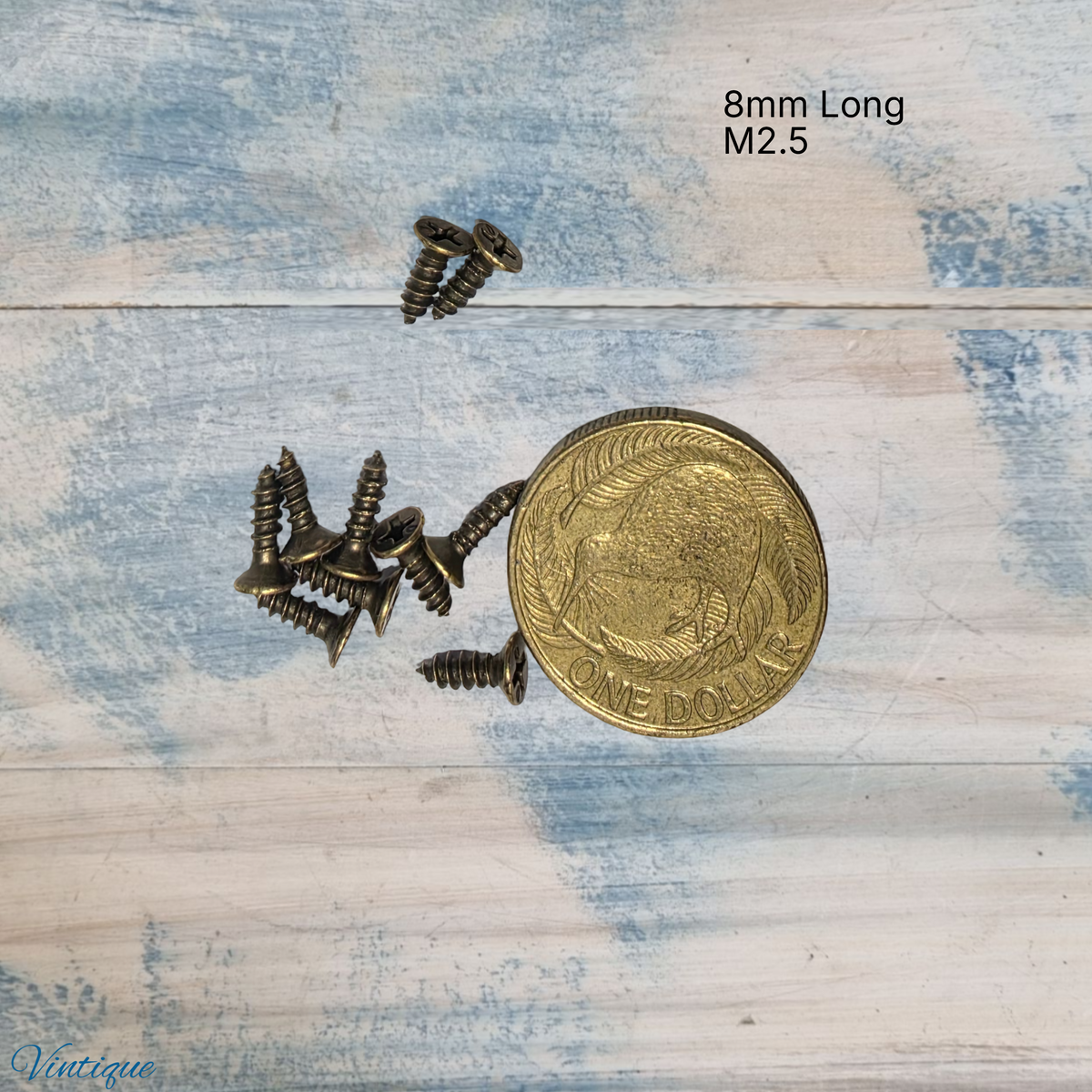 8mm long Bronze wood screw (pkt 10) M2.5