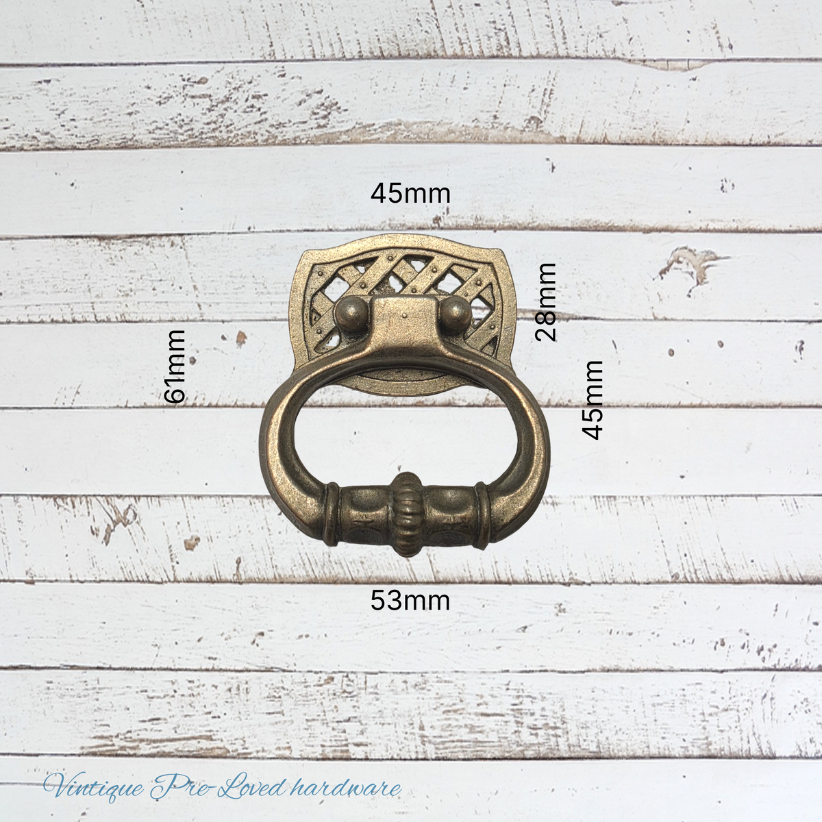 Antique Tudor hardware NZ alloy fixed bail cabinet knob-recycled