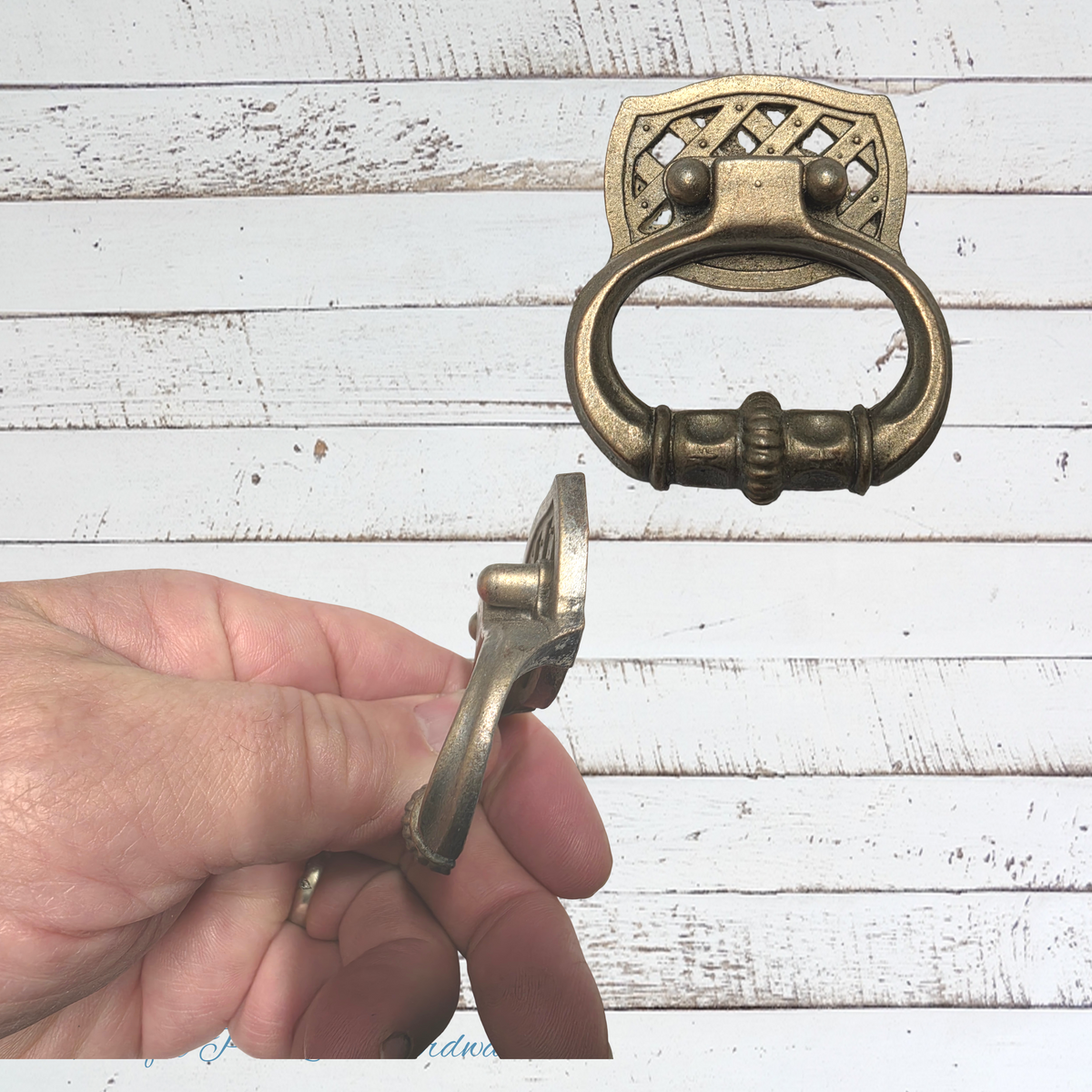 Antique Tudor hardware NZ alloy fixed bail cabinet knob-recycled