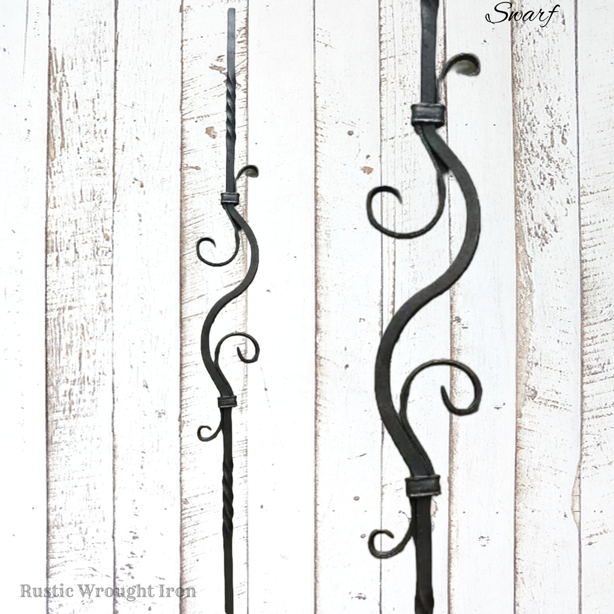 "Swarf' Flower Wrought Iron Baluster 850mm long x 100mm wide