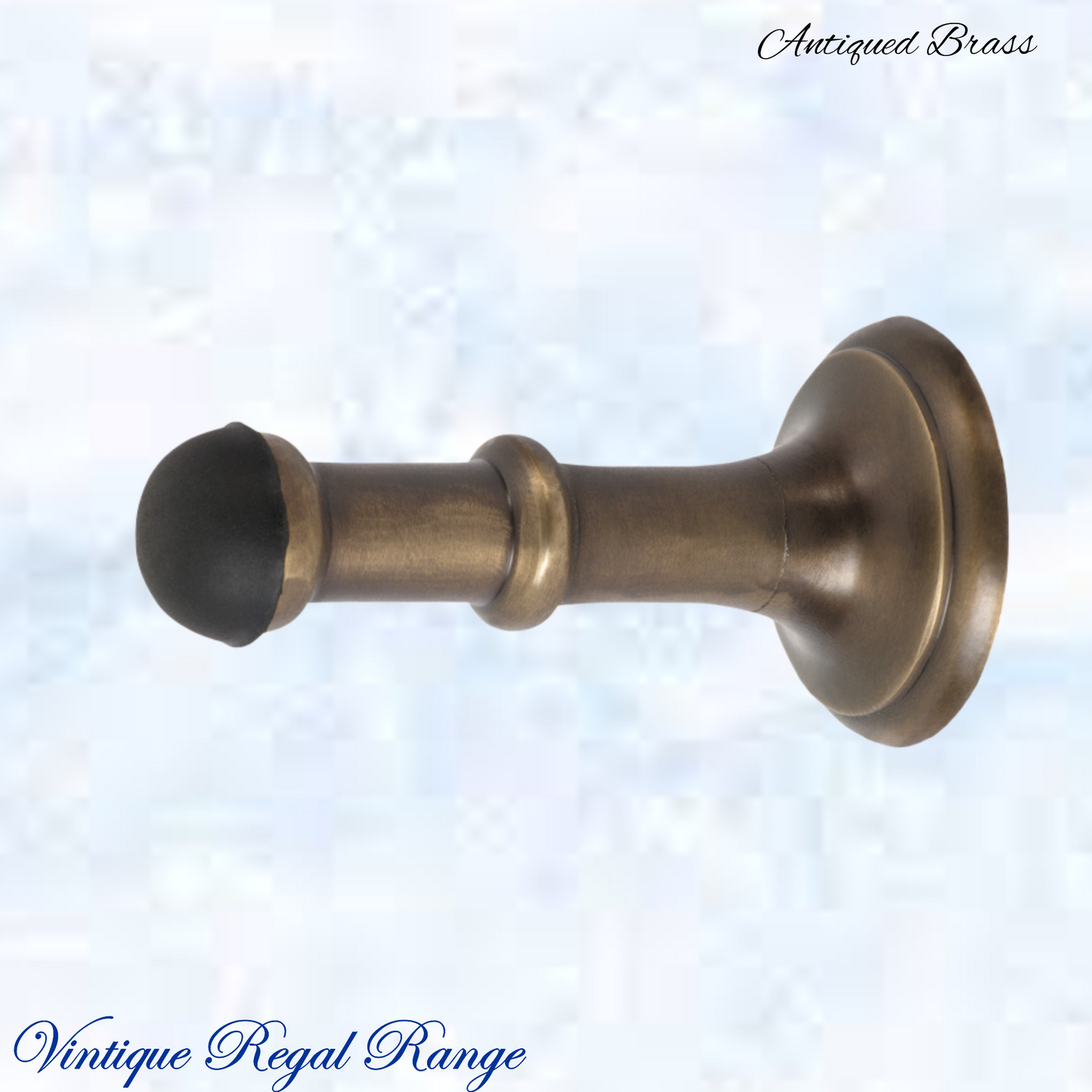 Antiqued Brass Classic rubber door stop 75mm Long