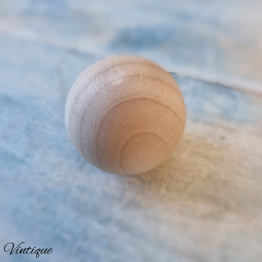 Natural Wood Jumbo Round Ball furniture knob 35mm dia