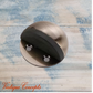 Bronze Stainless Steel Oval Floor Non-Magnetic Rubber Door Stop-NEW