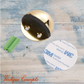 Gold Stainless Steel Oval Floor Non-Magnetic Rubber Door Stop-NEW