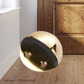 Gold Stainless Steel Oval Floor Non-Magnetic Rubber Door Stop-NEW