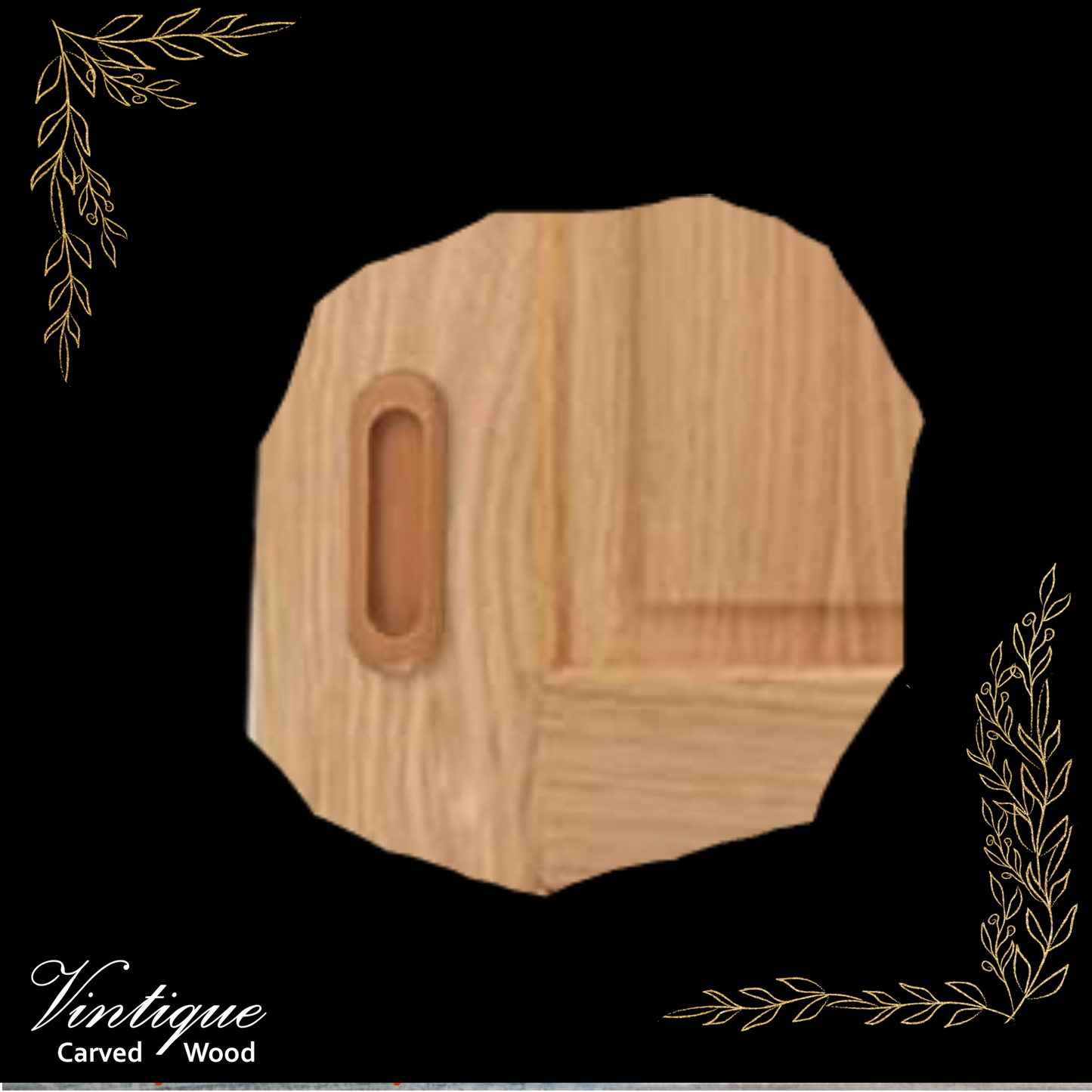 Concealed Cavity Oval wooden door Handle 120mm x 40mm