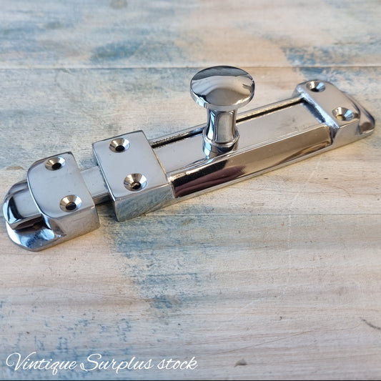 Satin chrome Heavy Duty drop bolt 150mm -Surplus stock New