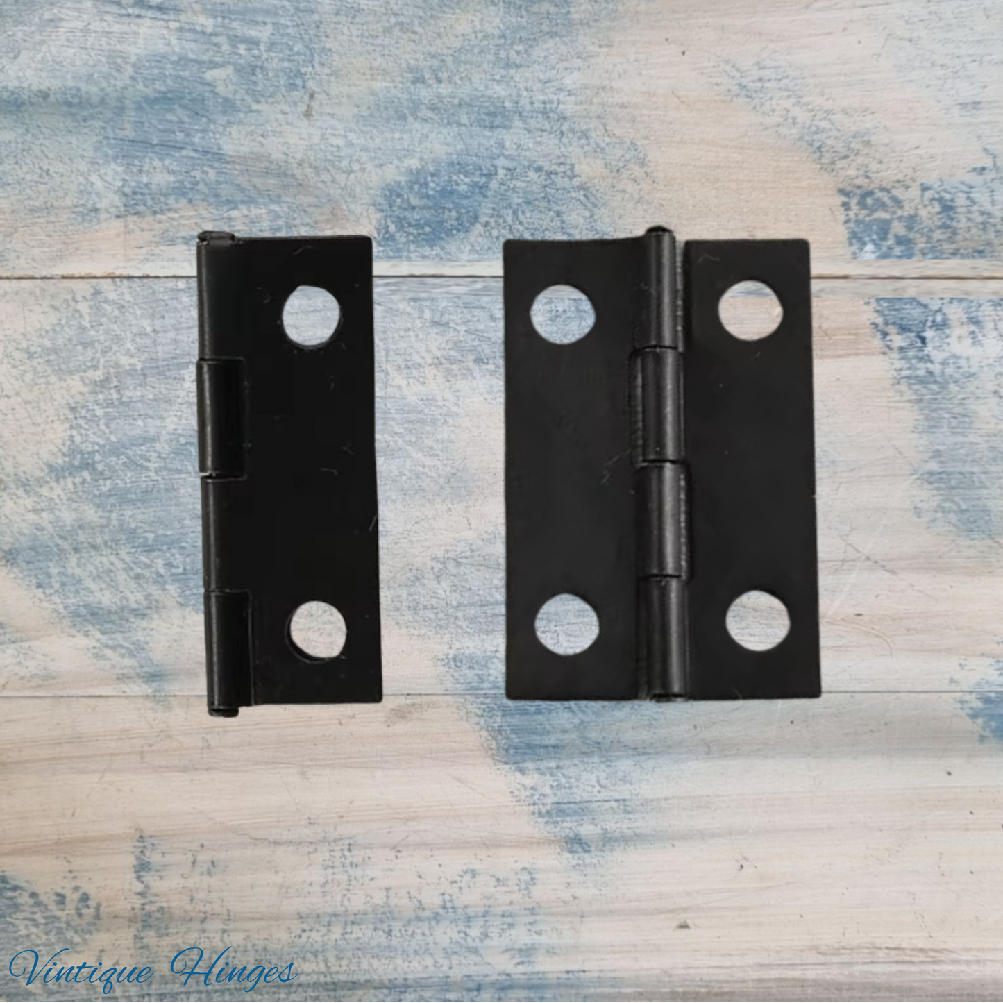Small Black finish Butt Hinge 25mm x 16mm - square Corner