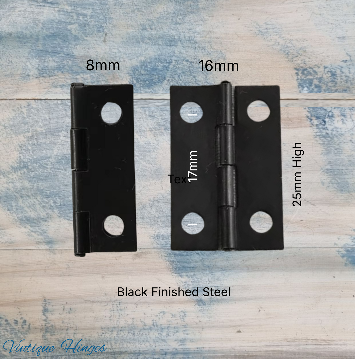 Small Gold finish Butt Hinge 25mm x 16mm - square Corner