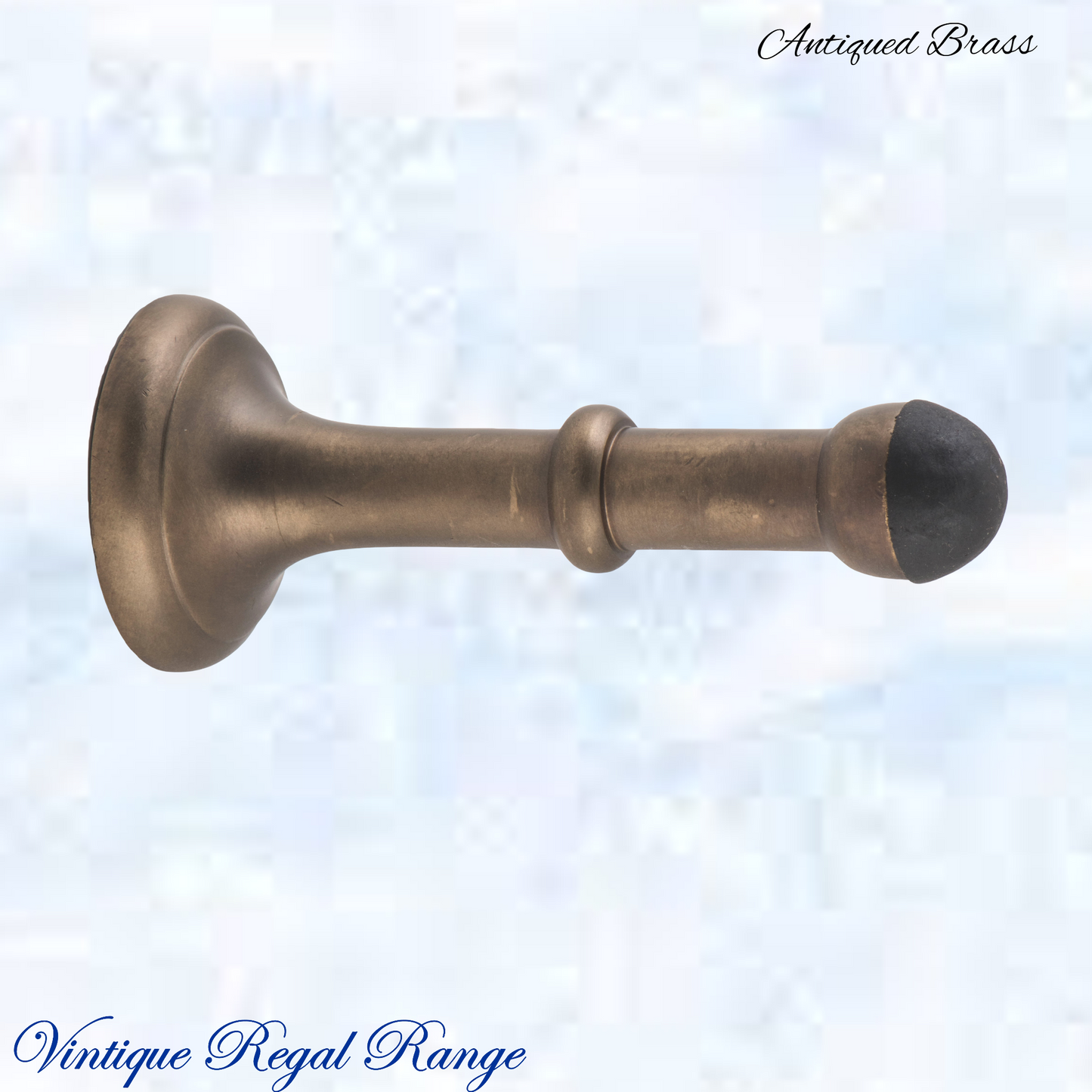 Antiqued Brass Classic rubber door stop 100mm Long