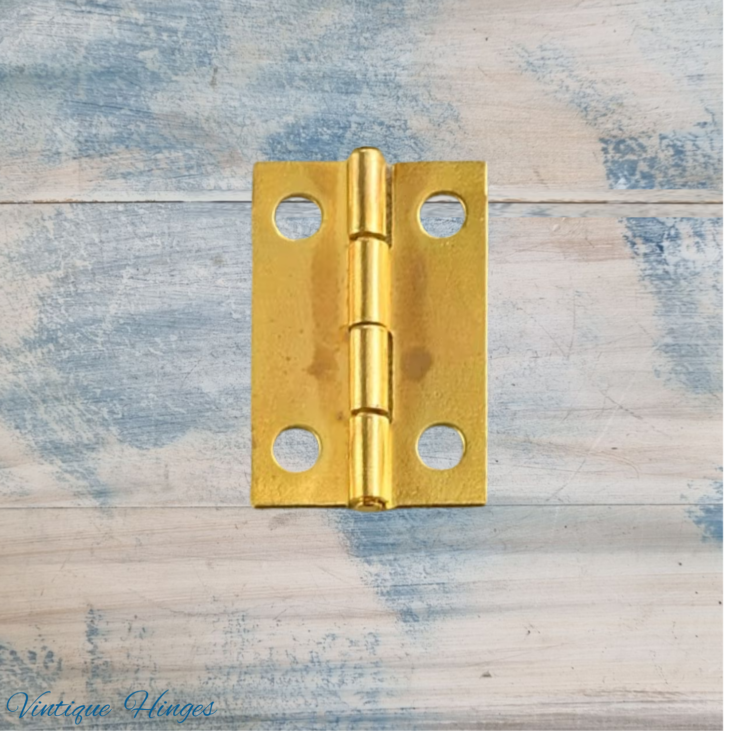 Small Gold finish Butt Hinge 25mm x 16mm - square Corner