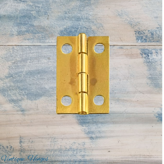 Small Gold finish Butt Hinge 25mm x 16mm - square Corner