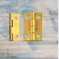 Small Gold finish Butt Hinge 25mm x 16mm - square Corner