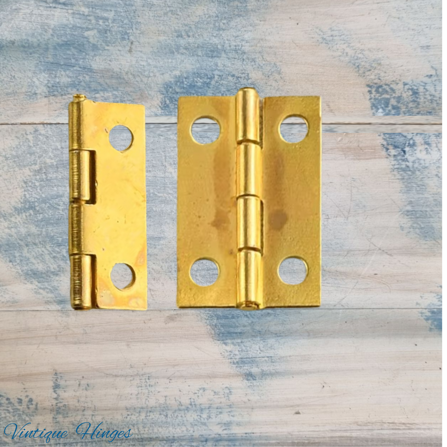 Small Gold finish Butt Hinge 25mm x 16mm - square Corner