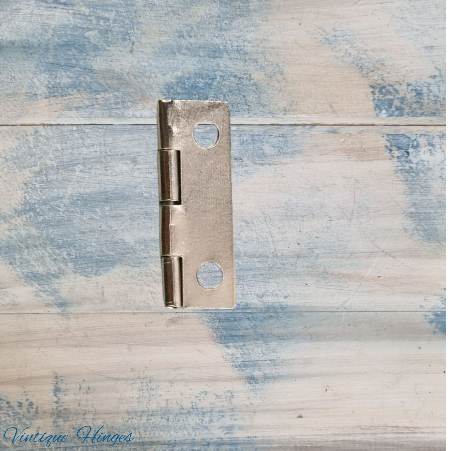 Small Silver finish Butt Hinge 25mm x 16mm - square Corner