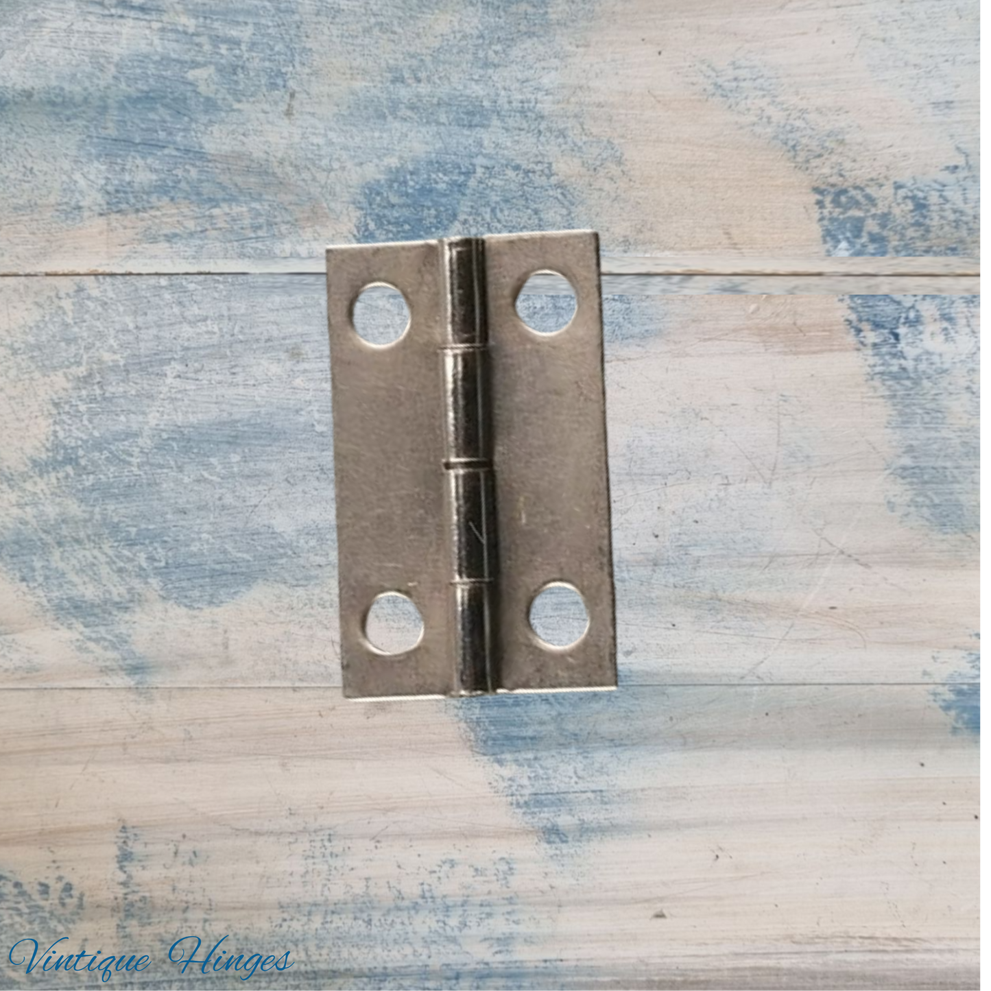 Small Silver finish Butt Hinge 25mm x 16mm - square Corner