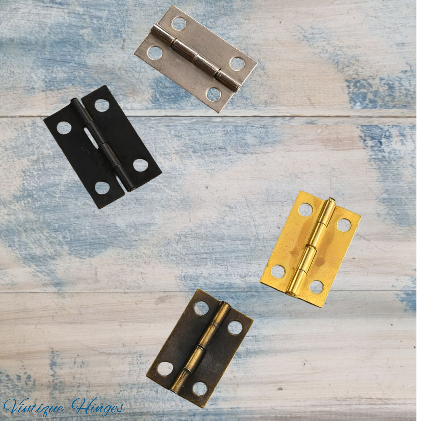 Small antique Bronze finish Butt Hinge 25mm x 16mm - square Corner