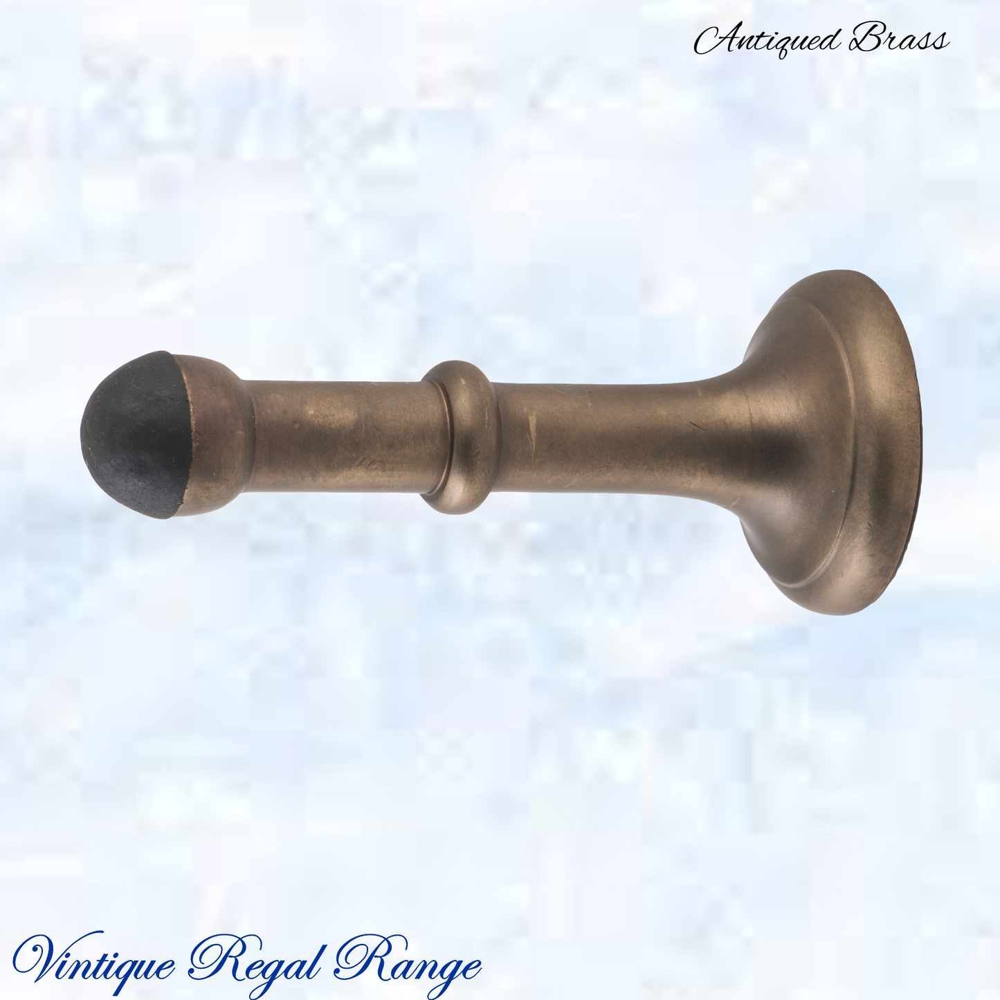 Antiqued Brass Classic rubber door stop 100mm Long