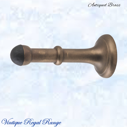 Antiqued Brass Classic rubber door stop 100mm Long