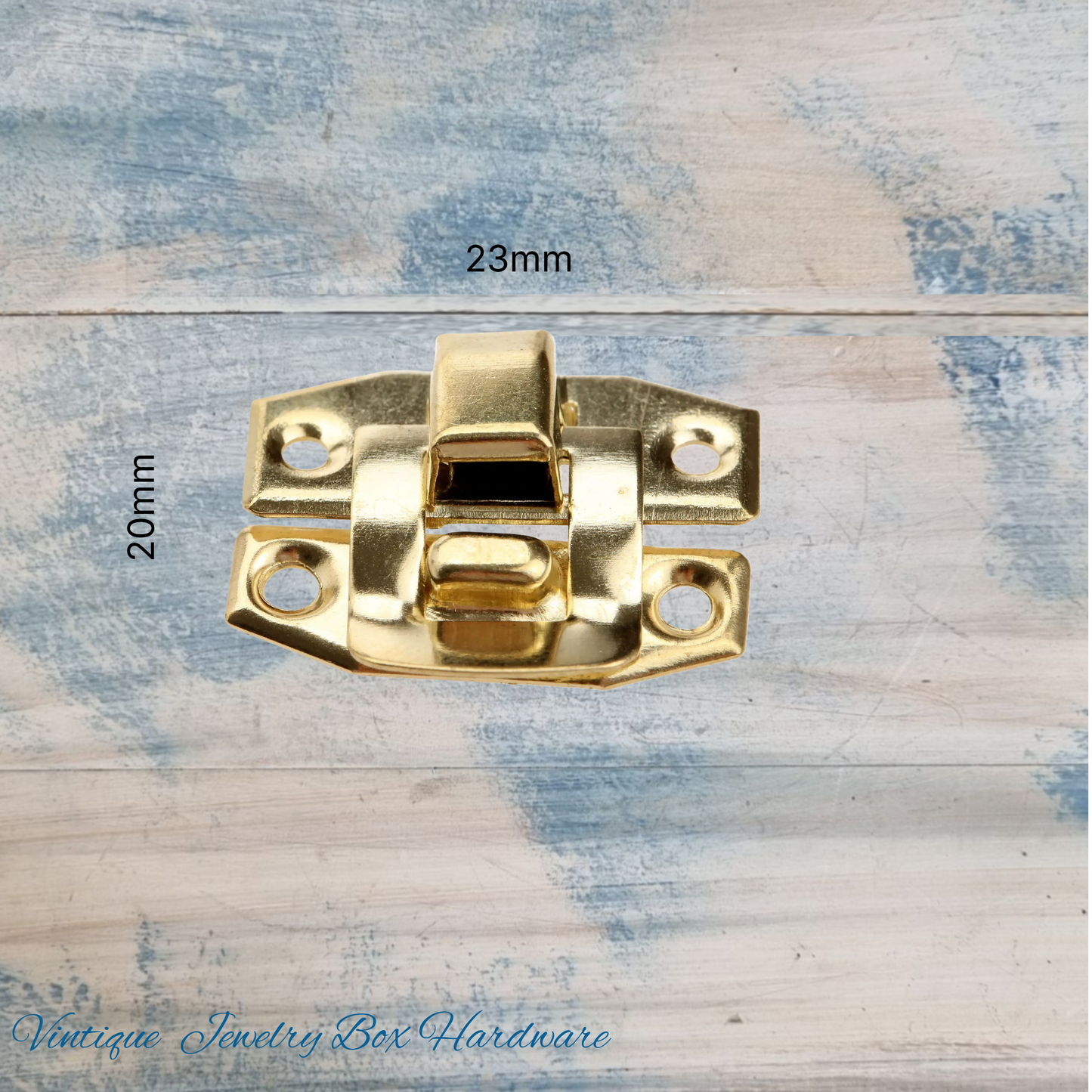 Mini retro jewelry box hasp Latch Gold 23mm x 20mm