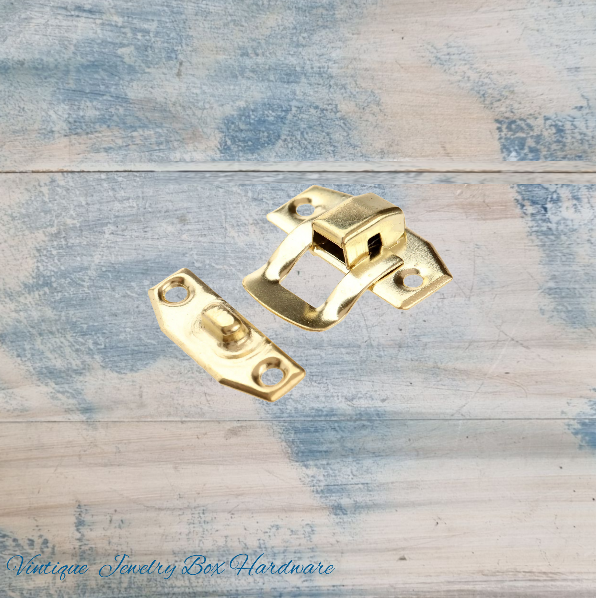 Mini retro jewelry box hasp Latch Gold 23mm x 20mm