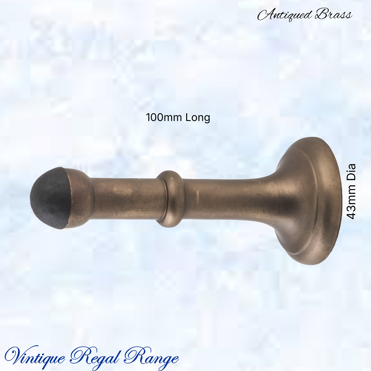 Antiqued Brass Classic rubber door stop 100mm Long