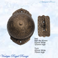Antiqued Brass Regal manual Turn door bell 92mm dia bell
