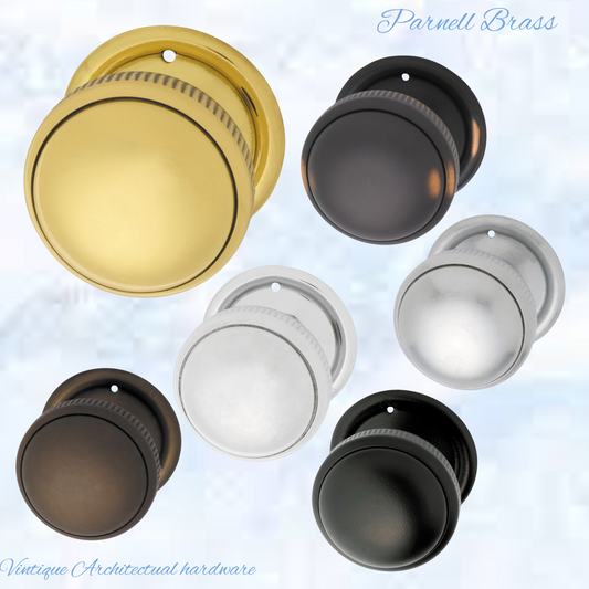 Parnell Brass Ribbed Edge Standard Knob 45mm Dia (6 finishes)
