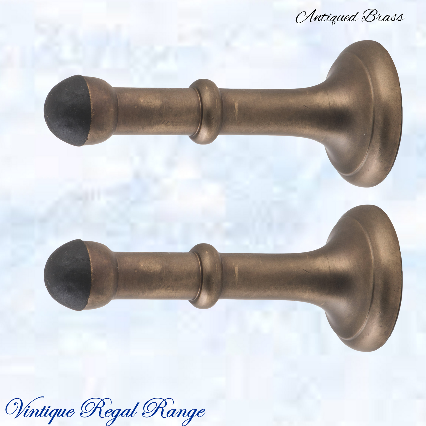 Antiqued Brass Classic rubber door stop 100mm Long