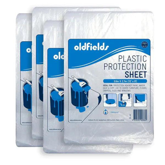 Plastic Drop Sheets and protection from Oldfields 3.66mtr x 2.70mtr-Vintique Concepts