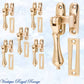 Polished brass Art-Deco window fastener 50mm x 85mm-Vintique Concepts