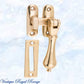 Polished brass teardrop windwo fastener 40 x 95mm-Vintique Concepts
