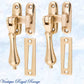 Polished brass teardrop windwo fastener 40 x 95mm-Vintique Concepts