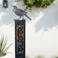 Corten Tui (NZ Song Bird) on Black stained Post-Garden Art-Vintique Concepts