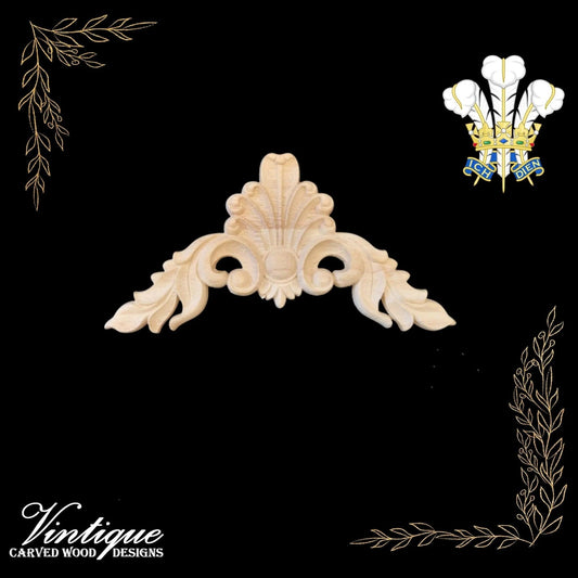 Prince's Plume Furniture wood applique Onlay  15cm x 15cm-Vintique Concepts
