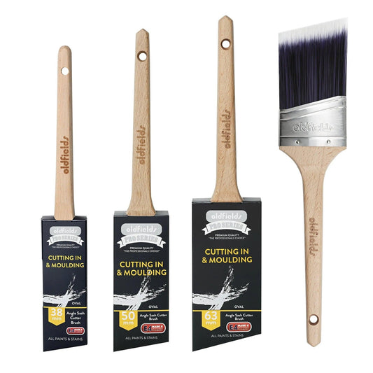 Pro Series Oval Angle Cutter Paint Brushes from Oldfields (Various sizes)-Vintique Concepts
