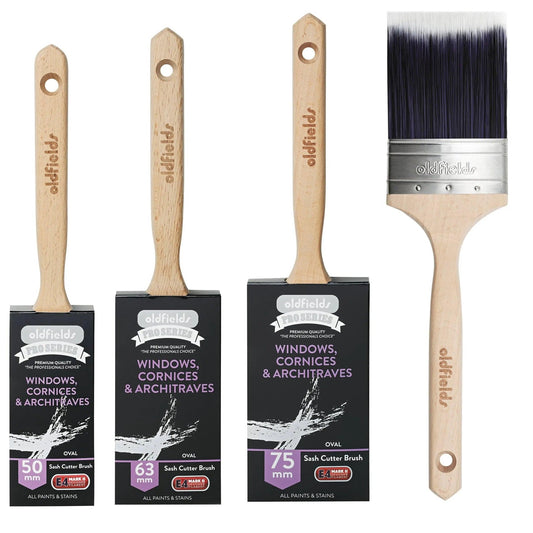 Pro Series OVAL Sash Cutter Paint Brushes from Oldfields (Various sizes)-Vintique Concepts