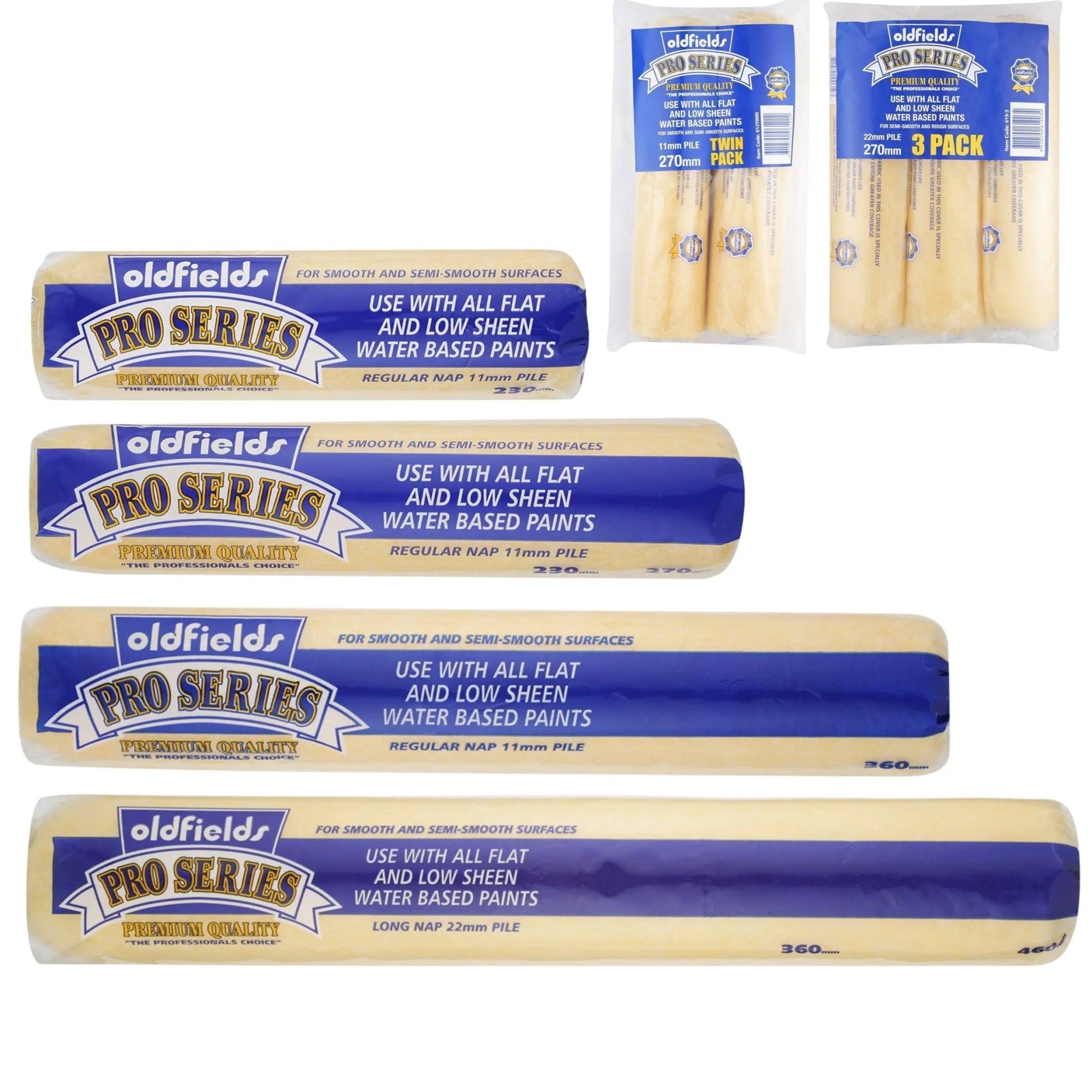 Pro Series Professional 11mm Nap Paint Roller Sleeves from Oldfields-Vintique Concepts
