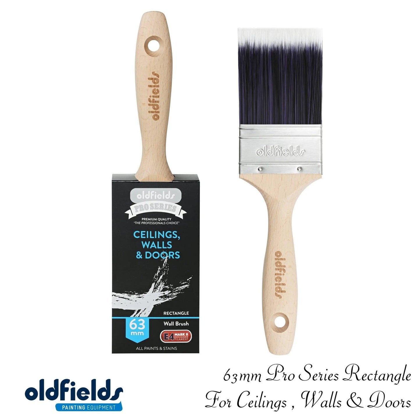 Pro Series Rectangle Wall Paint Brushes from Oldfields (Various sizes)-Vintique Concepts