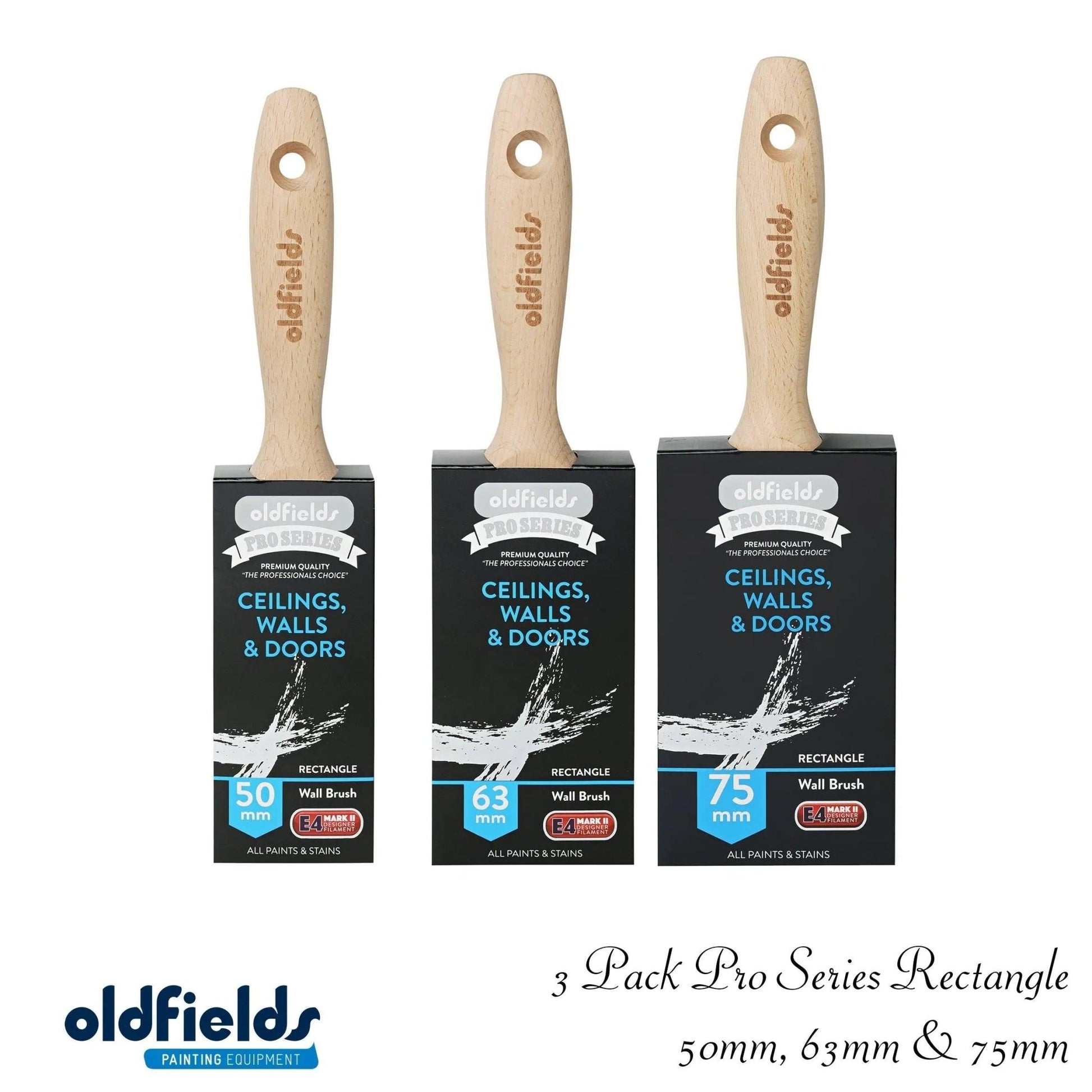 Pro Series Rectangle Wall Paint Brushes from Oldfields (Various sizes)-Vintique Concepts