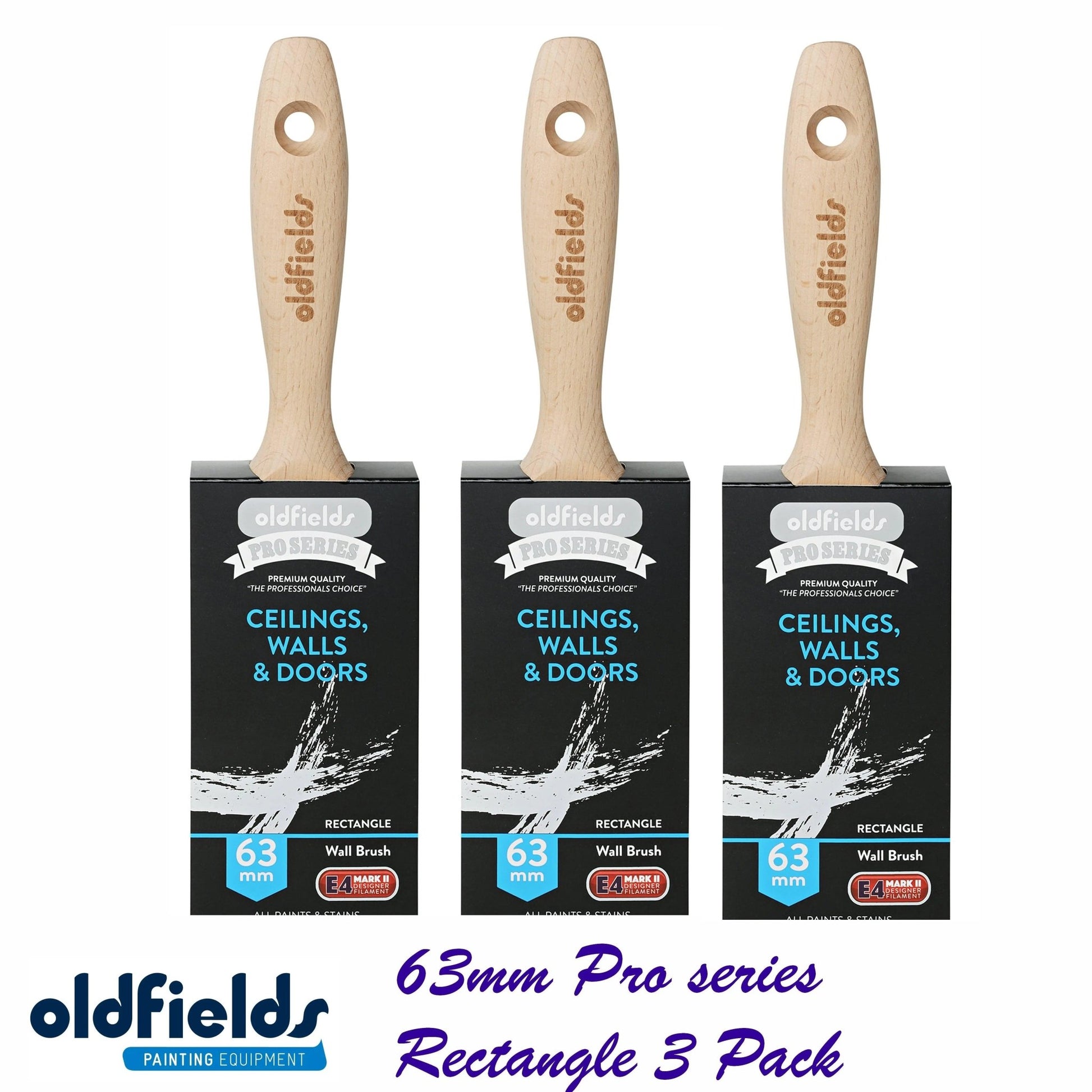 Pro Series Rectangle Wall Paint Brushes from Oldfields (Various sizes)-Vintique Concepts